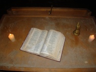 bible open on the alter
