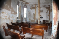 the chapel. many inmates tried to escape through this room.